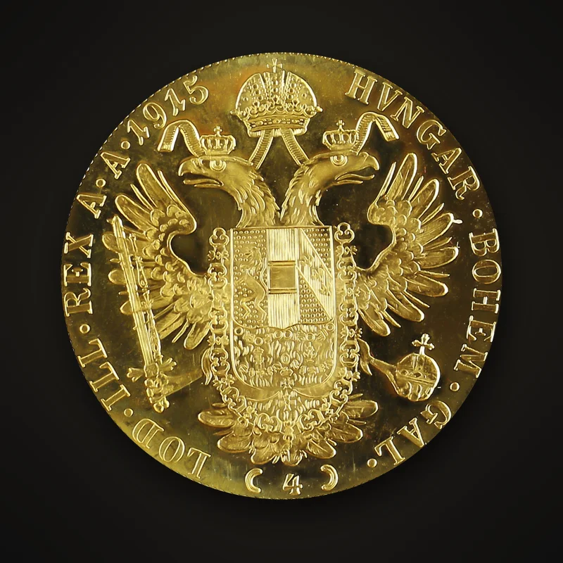4 ducats or 1915, revers : aigle bicéphale impérial couronné